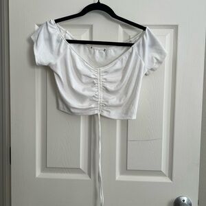 White Ruched Women's Top